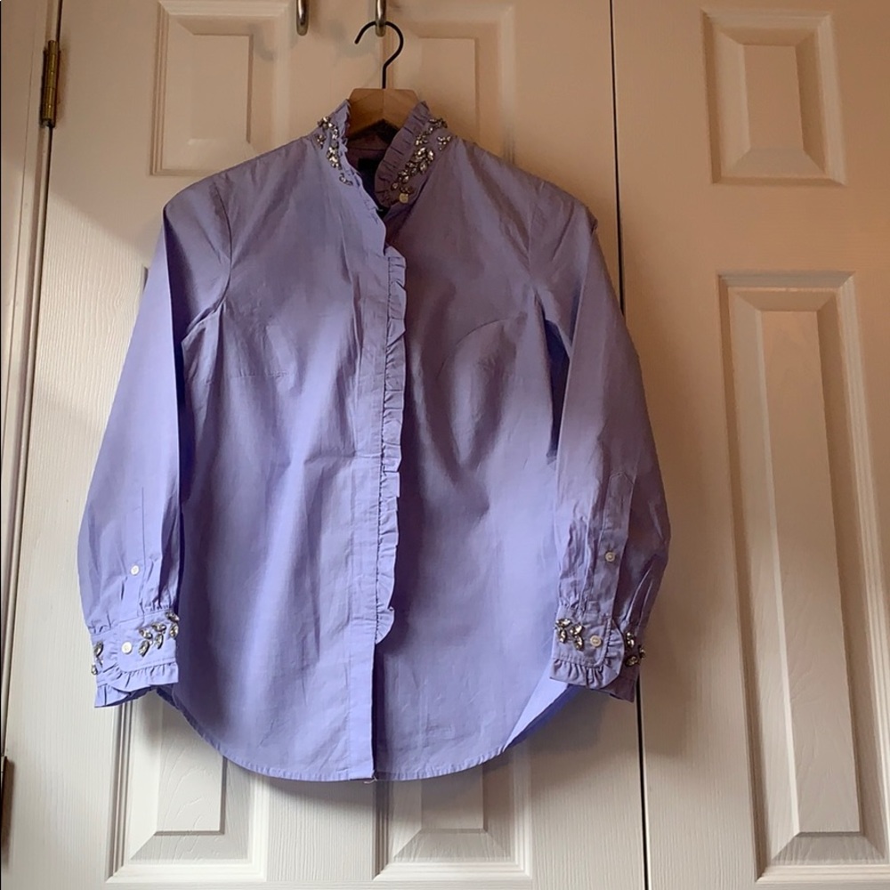 J Crew Jeweled perfect fit Button Down